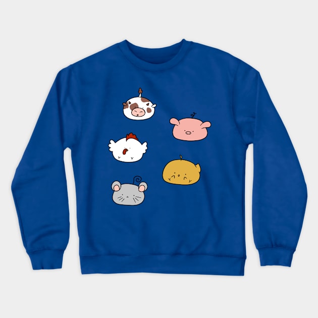 Farm Animal Blobs Crewneck Sweatshirt by saradaboru